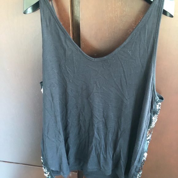 H&M EUC women’s silver bronze and black sequin tank top size medium - Picture 3 of 6